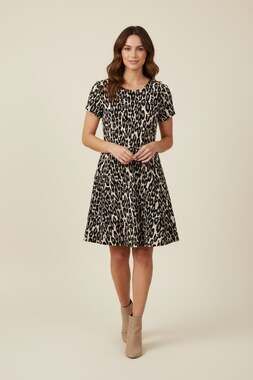 Kate Spade Autumn Leopard Knit Fit & Flare Dress Size 2